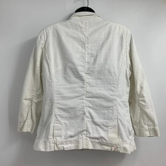 Anthropologie Elevenses Women's Cropped 1 Button Cotton Blazer SIze 12 - Picture 2 of 13